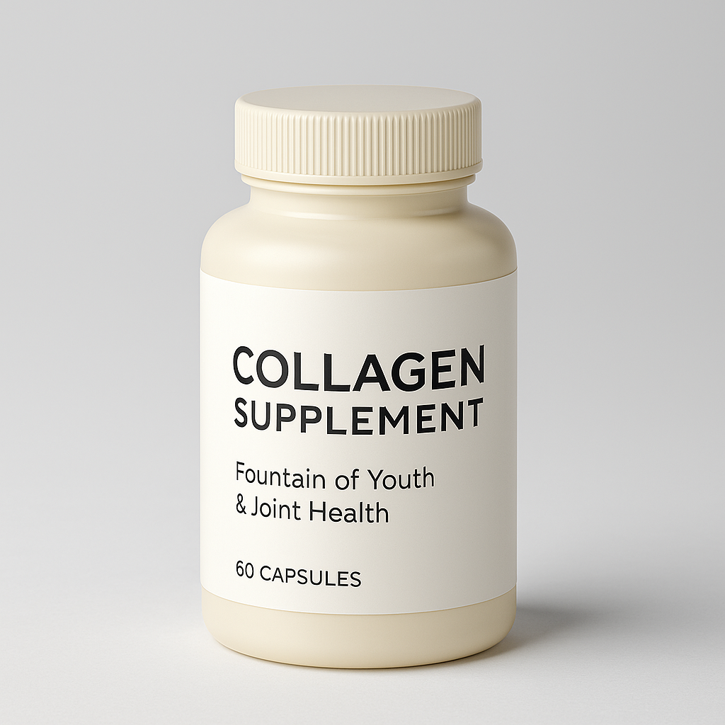Collagen Supplement bottle for youthful skin and joint health